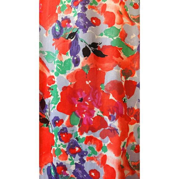 VTG 1960s Shadowline Floral Maxi Ruched Slip Dress - Picture 3 of 7